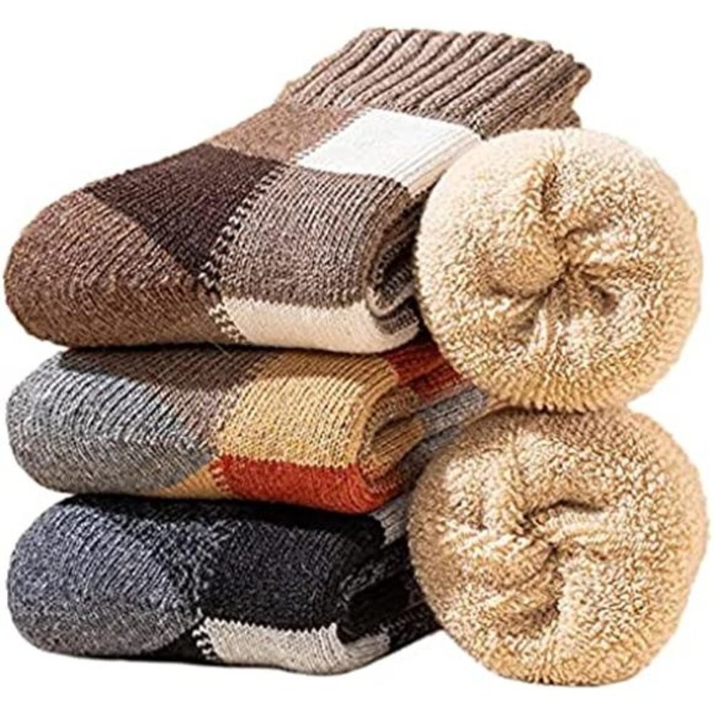 3pack Super Thick Warm Wool Socks - Soft Comfort Casual Crew Winter Socks